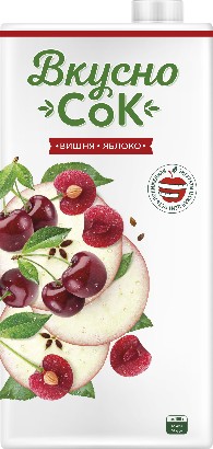Напиток ВкусноСок сокосодержащий яблоко вишня т/п 1,93л