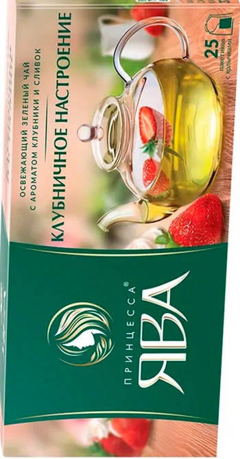 Чай Принцесса Ява Клубничное настроение зеленый ф/п 25*1,5г