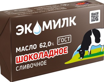 Масло Экомилк сливочное шоколадное 62% 180г без змж