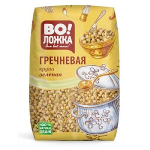 Крупа Во!Ложка гречневая рассыпчатая Зеленая 800г