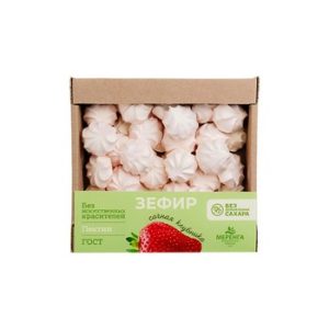 Зефир Меренга Клубника б/сахара 250г