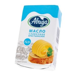 Масло Авида крестьянское сливочное 72,5% 180г без змж