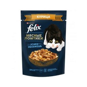 Корм д/кот Felix Мясные ломтики курица м/у 75г