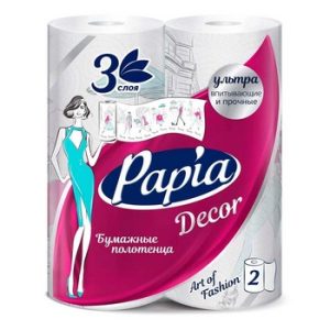 Полотенца бумажные Papia Decor 3-хсл 85л 2шт