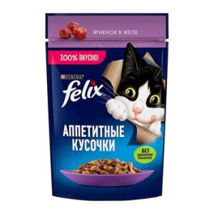 Корм д/кот Felix Аппетитные кусочки ягненок желе м/у 75г