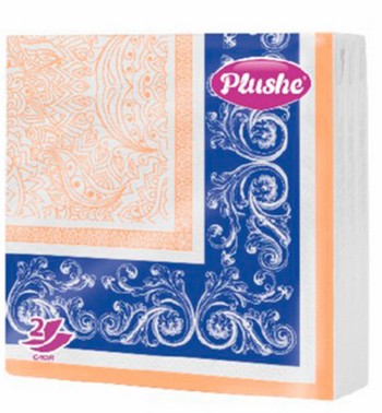 Салфетки Plushe Premium Decor Пуансетия 2-хсл 33х33см 20шт