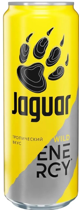 Напиток б/алк Ягуар Вайлд тропические фрукты энергетический газ ж/б 0,45л