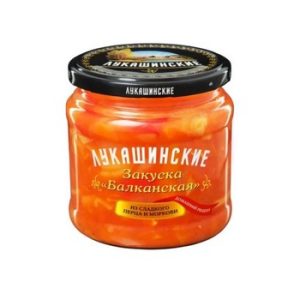 Закуска Лукашинские Балканская из сладкого перца и моркови ст/б 450г