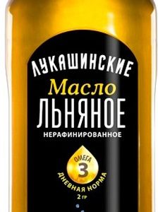 Масло Лукашинские Льняное нерафинированное ст/б 375мл