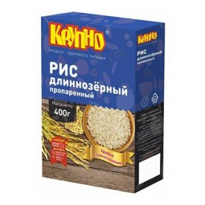 Крупа Крупно Рис длиннозерный пропаренный в/с 5*80г