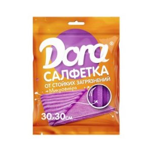 Салфетка д/уборки Dora от стойких загрязнений микрофибра 30х30см