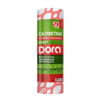 Салфетки Dora перфорированная вискоза рулон 25х30см 50шт