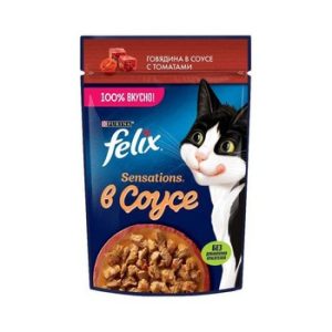 Корм д/кот Felix Sensations говядина-томат в соусе м/у 75г