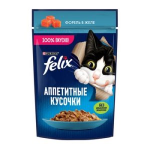 Корм д/кот Felix Аппетитные кусочки форель желе м/у 75г