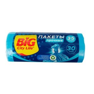 Пакеты д/мусора Big City HD 50*60см 35л 30шт синие