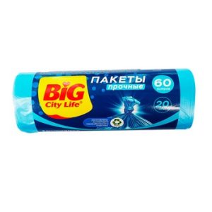 Пакеты д/мусора Big City HD 60*79см 60л 20шт синие