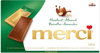Шоколад Merci молочный Harelnut-Almond 100г