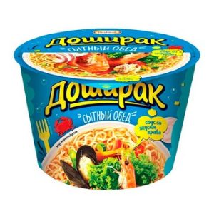 Лапша Доширак Сытный обед со вкусом морепродуктов п/б 110г